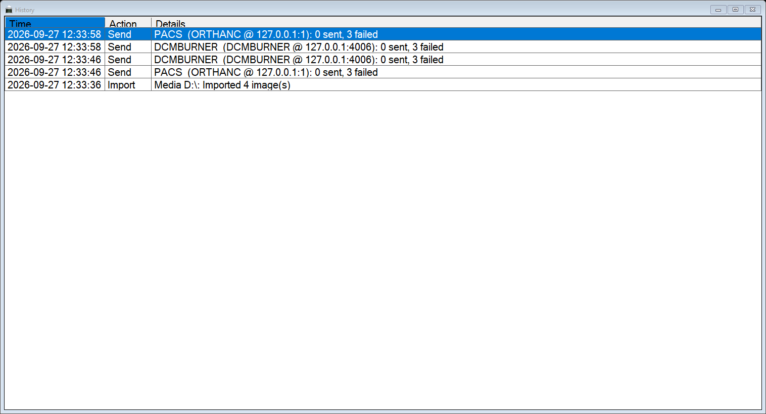 DCMimport history